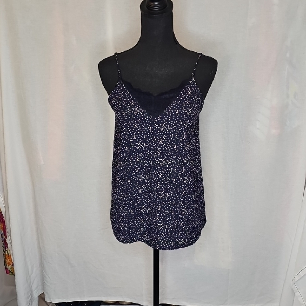 Collective Concepts Navy Blue Camisole with Floral Design